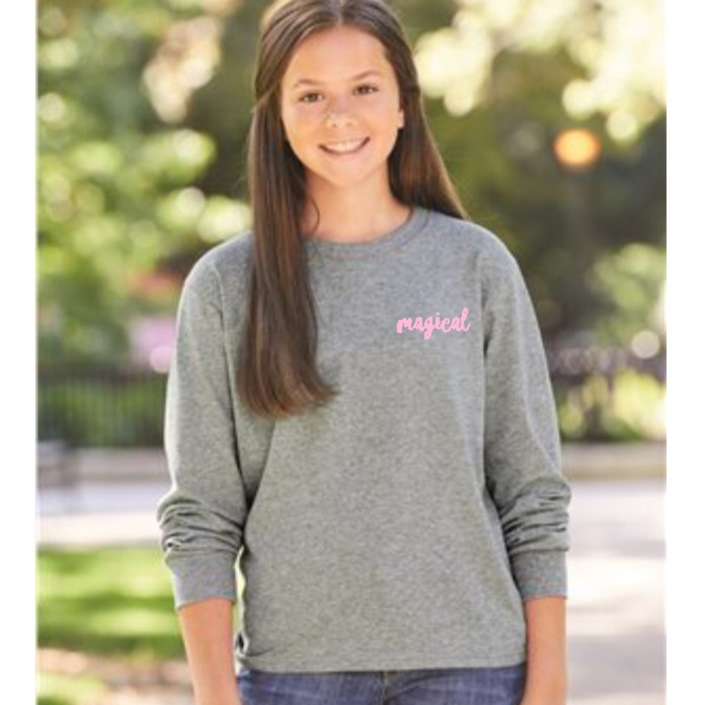 Magical Gray Pink Sweatshirt Sweater Pullover
